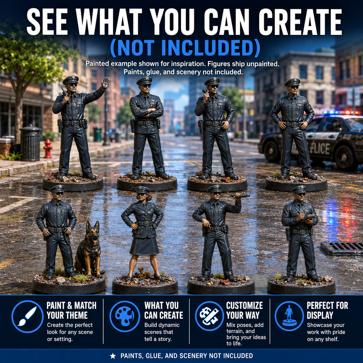 Police Series 1 – 28mm Unpainted Resin Figures – 8-Piece Set - Image 9