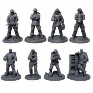 Firefighter Series – 42mm Unpainted Resin Figures – 8-Piece Set