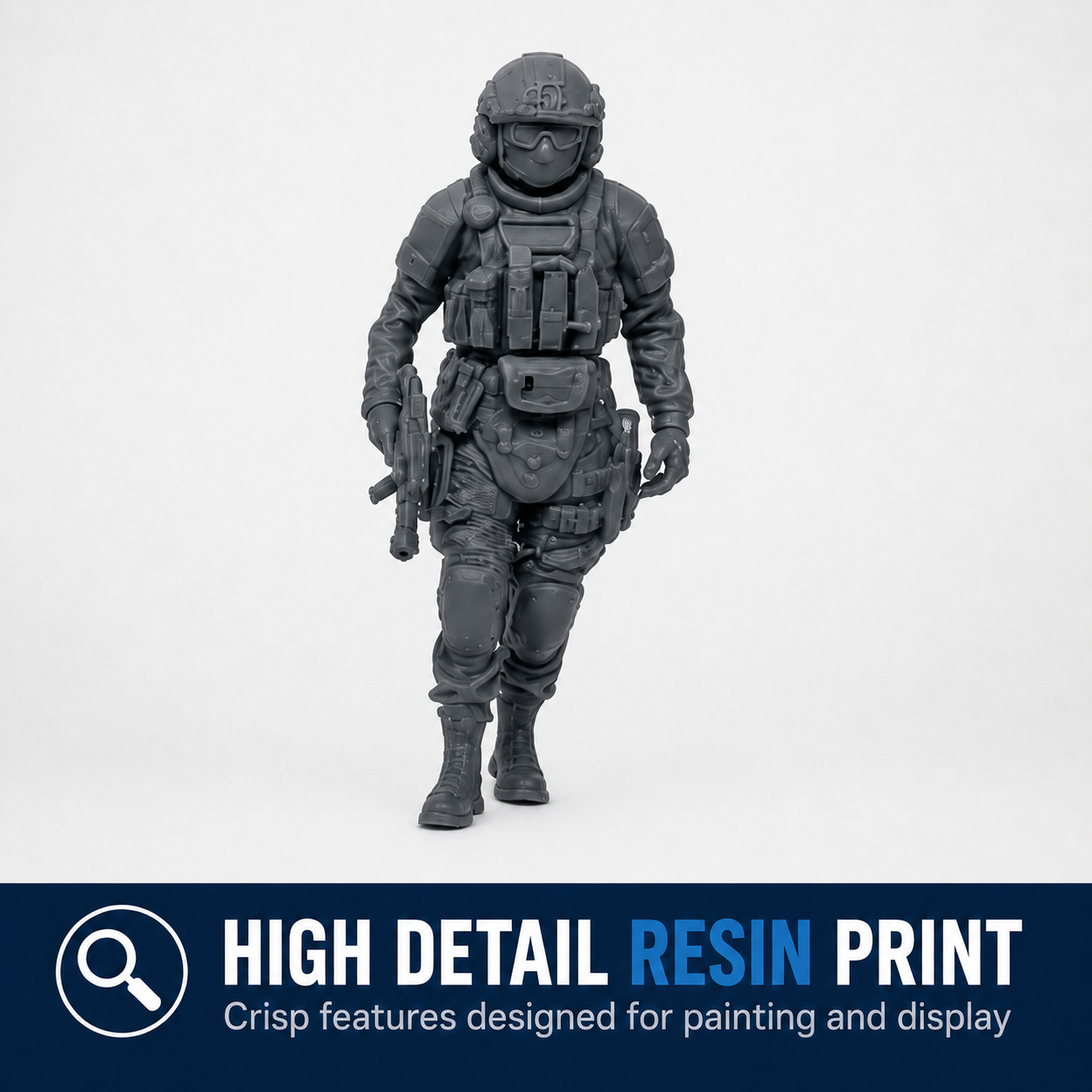 28mm SWAT Figures – 8 Piece Unpainted Resin Set with Separate Bases - Image 5