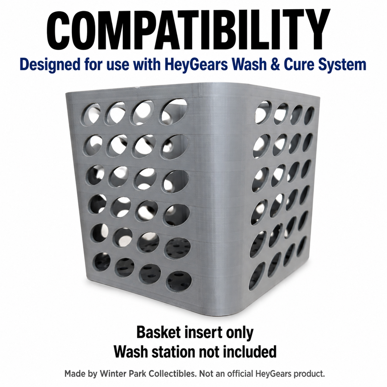 HeyGears Wash & Cure Compatible 3D Printed Wash Basket Insert - Image 6