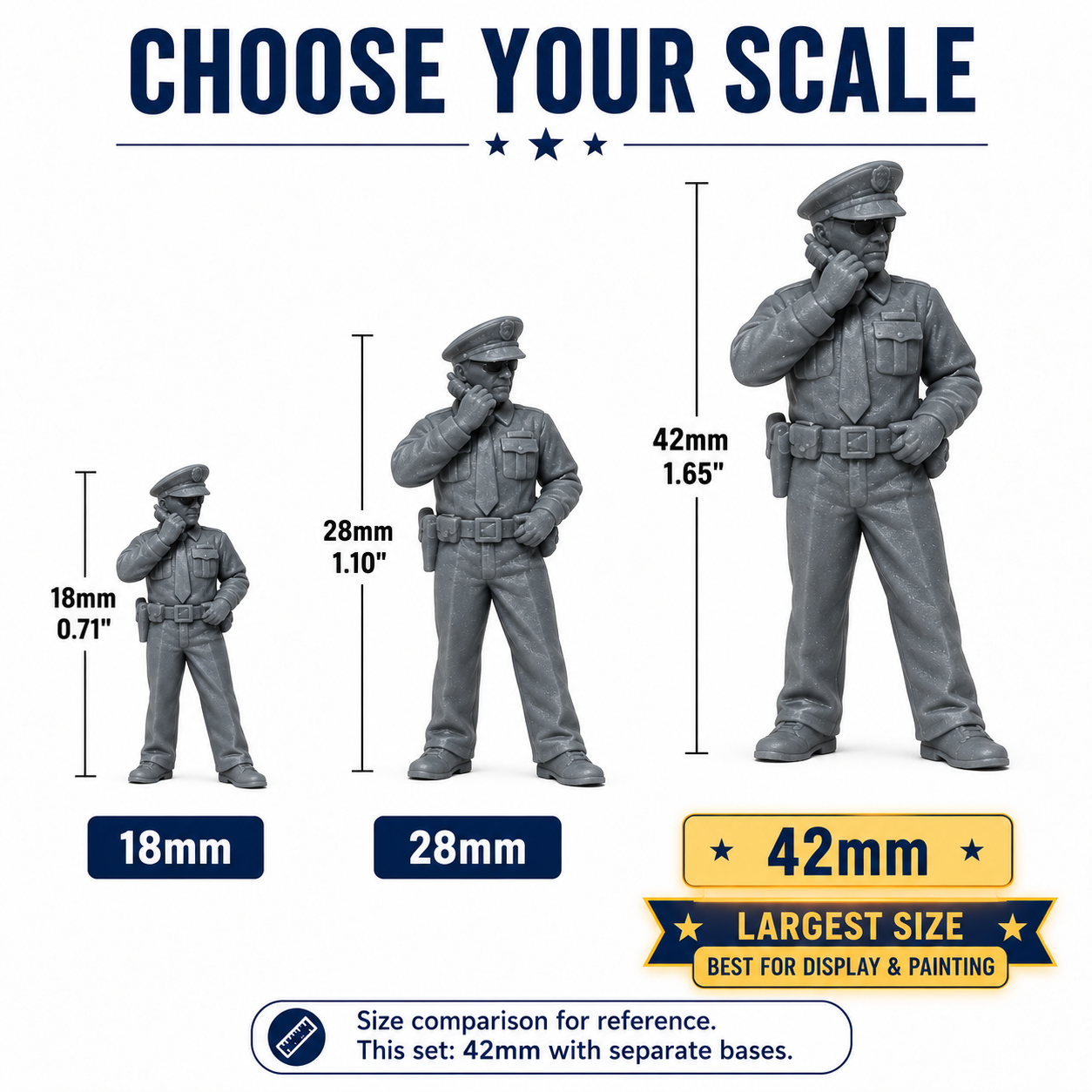 42mm Police Series 1 – 8 Figures with Separate Bases - Image 10